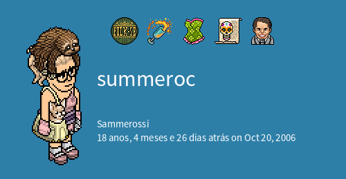 Habbo > Conta 2007 com visual raro, mobs e emblemas raro + 23 personagens  de 2009